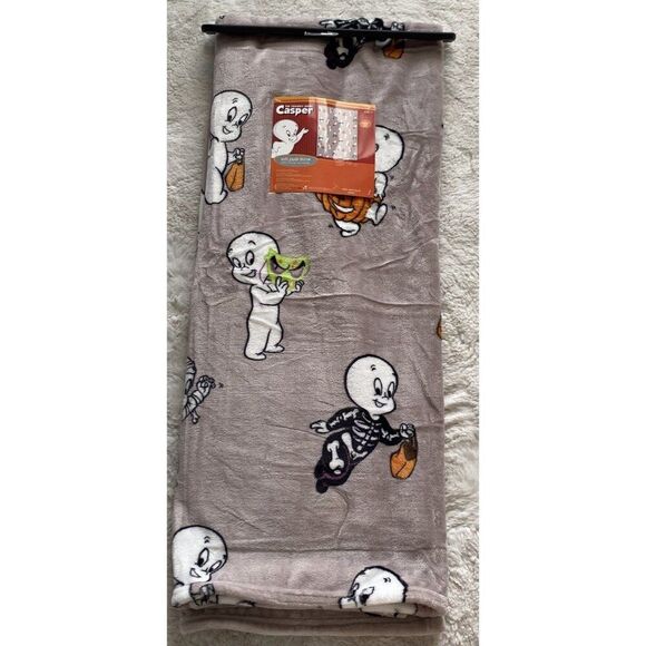 Casper The Friendly Ghost Plush Soft Blanket Throw 50x70” Halloween Costumes NEW - Picture 1 of 12